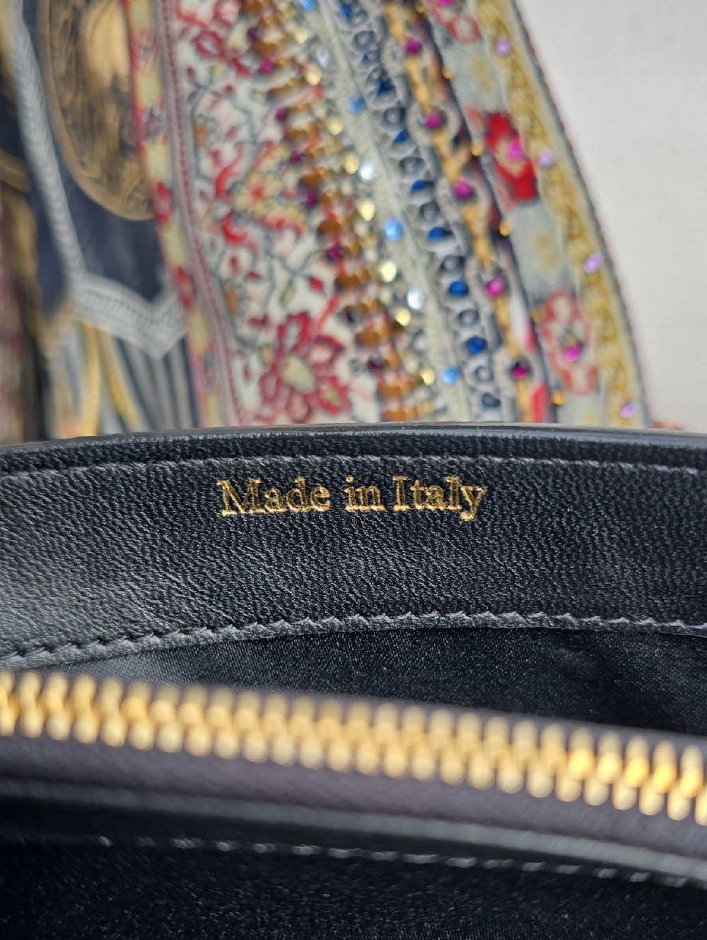 Moschino Black and Gold Leather Wallet Crossbody with Statement Logo - Picture 7 of 12